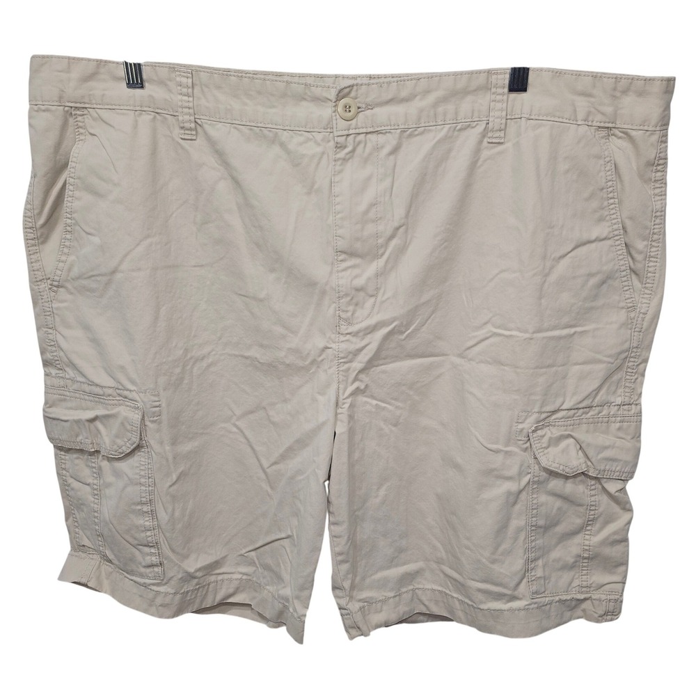 Tommy Hilfiger Mens Cargo Shorts Tan Khaki Cotton Size 46 Utility Flat Front